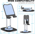 Cell Phone Stand, Fully Adjustable Foldable Desktop Holder, 360 Degree Rotating for iPhone 15 14 13 12 Pro, Blue