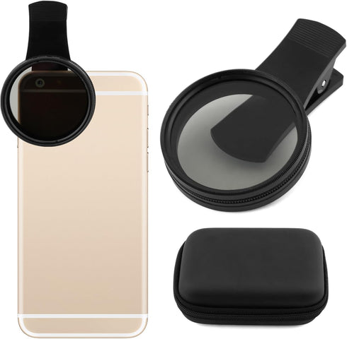 Loyanger 52mm Polari/zed Camera Lens Phone Universal CPL Filter Clip Kit, Portable Phone Polarizing Lens Filter