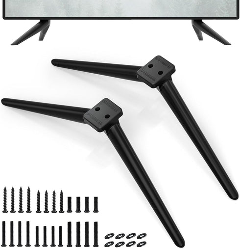Dinghosen TV Stand Legs for TCL Roku TV, 65" Modern Black Metal,