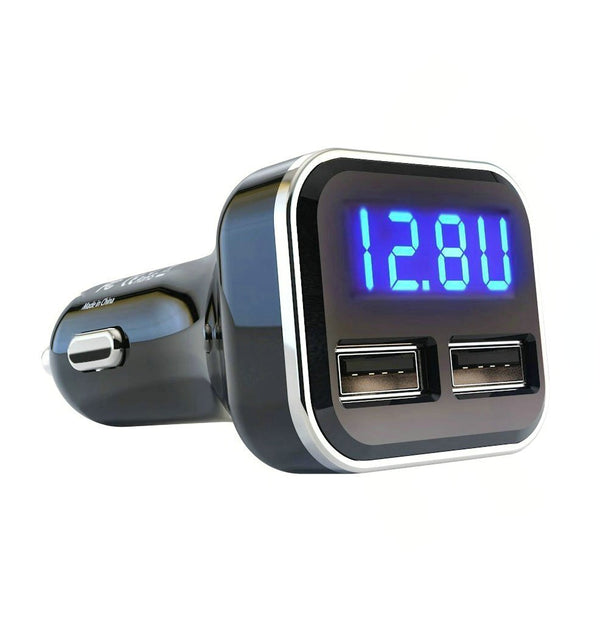3IN1 Digital Volt Gauge with USB Car Charger, 24W Cigarette Lighter Voltage Display Volt Meter with LED Voltage & Amps