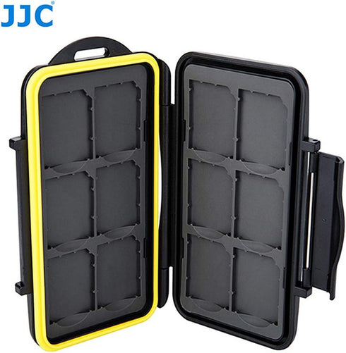 JJC MC-SD12 Water-Resistant Memory Card Holder for 12 SD Cards (Black)