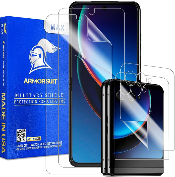 ArmorSuit 2+2 Pack Screen Protector for Motorola Razr Plus (Razr+ 2023) - Max Coverage MilitaryShield HD Clear Film