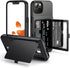 WeLoveCase iPhone 13/14 Wallet Case - Black, Shockproof, Credit Card Holder & Hidden Mirror, 6.1" Heavy Duty Protection.