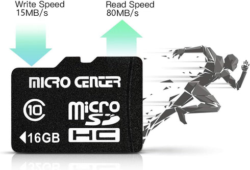 INLAND Micro Center 16GB Class 10 Micro SDHC Flash Memory Card with Adapter for Mobile Device Storage, Phone, Tablet,
