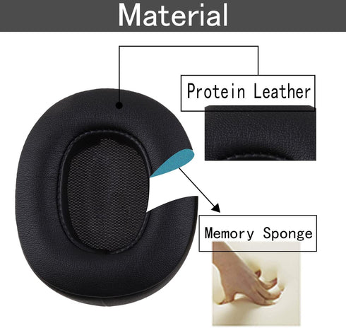Replacement Ear Pads for E55BT Headphones, Protein PU Leather Ear Pads Repair Parts (Black)