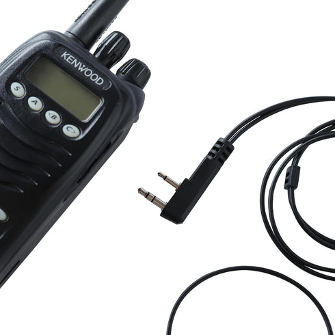 2-Wire K-Plug Earpiece Walkie Talkie Headset with Mic, Transparent Acoustic Tube for KENWOOD, Baofeng, Retevis Radios