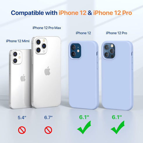 Miracase Liquid Silicone Gel Rubber Case for iPhone 12/12 Pro, Full Body Protection Shockproof Drop Protection, Clove