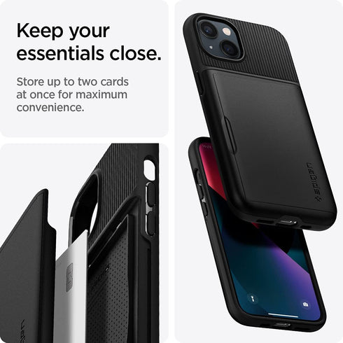 Spigen Slim Armor CS Case for iPhone 13 with Card Slot - Black