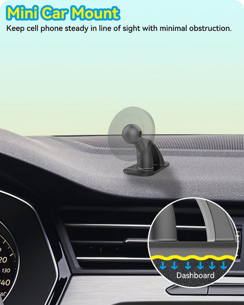 4 Pack 3M VHB Sticky Pads Adhesive Ball Mount for Car Phone Holder, Upgraded Replacement Mounting Tape for MagSafe