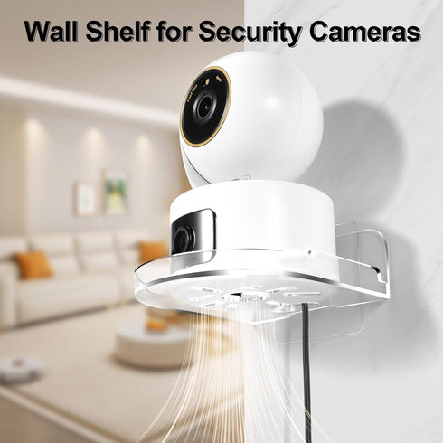 2 Pack Acrylic Wall Mount Bracket for Security Camera, Universal Adhesive Shelves for Baby Monitors, No Drilling
