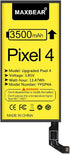 MAXBEAR 3500mAh Replacement Battery for Google Pixel 4, 3.85V Li-Polymer with Repair Tool Kit