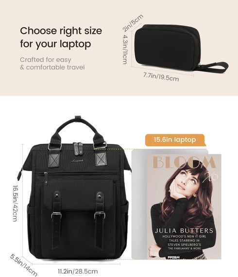 Backpack Backpack Backpack Commuter 15.6 Inch, LOVEVOOK Laptop for Women, College School Student Bookbag, Teacher Work