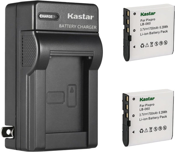 Kastar 2-Pack Battery and AC Wall Charger Replacement for GE GB-60 Battery, GE X600 Digital Camera