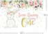 MEHOFOTO 8x6ft Bunny Girl One Birthday Party Backdrop - Spring Pink Floral Glitter Gold Rabbit Photography Background