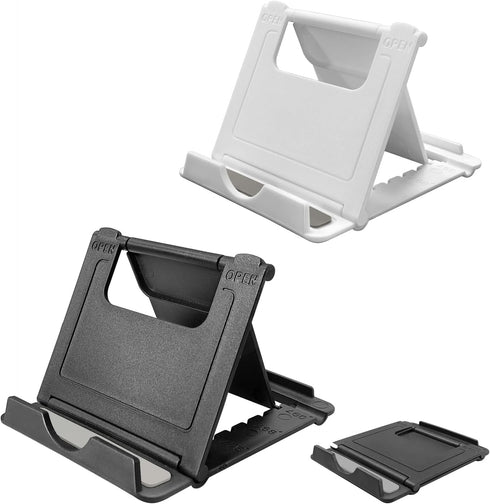 POQOD 2 Pack Cell Phone Stand, Foldable Phone Holder for Desk Compatible with