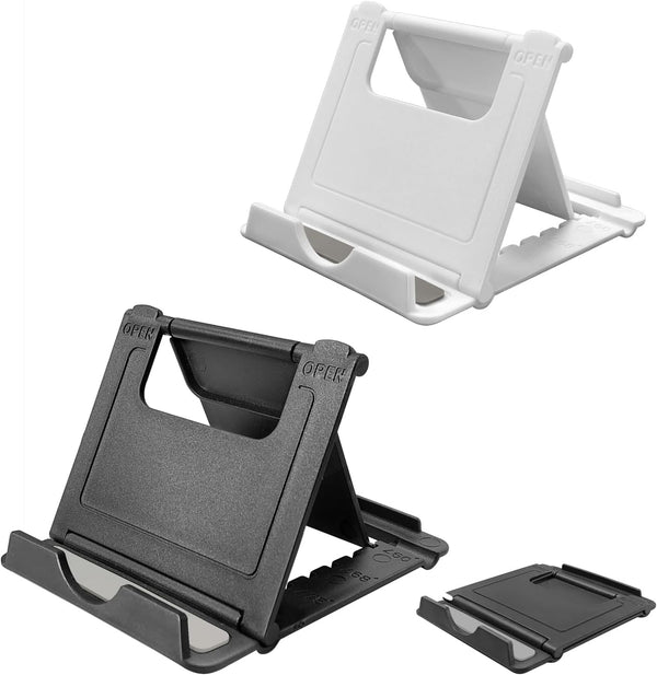 POQOD 2 Pack Cell Phone Stand, Foldable Phone Holder for Desk Compatible with