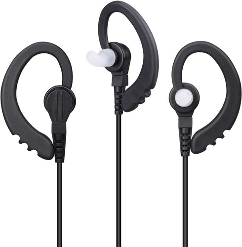 2-Pack Two-Way-Radio Earpieces with Mic PTT, 2.5mm+3.5mm 2 Pins Headset, Compatible with Motorola Walkie Talkies