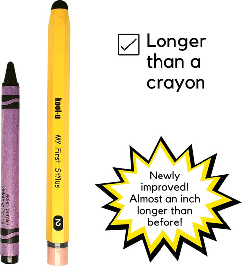 Stylus Pens for Kids, Hexagon Shaped Like Real Pencil, Compatible with All Touch Screen Devices - 2 Pack