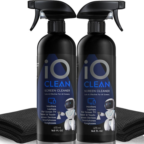 Screen Cleaner Spray (16oz+16oz), Large 32oz Kit for LCD LED TVs, Smartphones, Laptops, with Microfiber Cloths