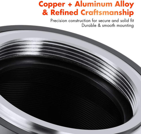 K&F Concept Lens Mount Adapter for M42 Lens to Sony NEX Alpha E-Mount Camera, Compatible with NEX-7, NEX-6, NEX-5N