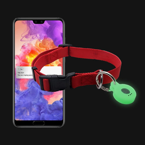 Compatible for Tile Sticker Keychain Holder - Glow in The Dark Silicone Tracker Case Cover for Pet Collar Holder