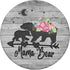Blush Pink Floral Mama Bear and One Cub Baby Grey Rustic PopSockets Adhesive PopGrip