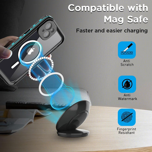 AICase Waterproof Case for iPhone 15 (6.1") with MagSafe, Snowproof Dustproof Shockproof IP68 Full Body Protection