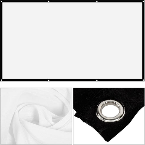 120 Inch, 16:9 Projector Screen Foldable Non Crease Portable Projection Screen, Thicken Soft White Polyester Projector