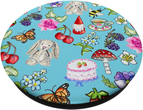 Coquette Aesthetic Botanical Garden Tea Blue Dollette PopSockets Standard PopGrip