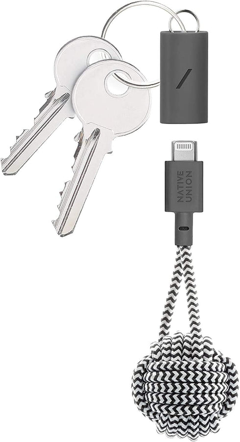 Native Union Key Cable - Durable USB-C to Lightning High Speed Charging Cable with Key Fob for iPhone 14, 13 (Zebra)