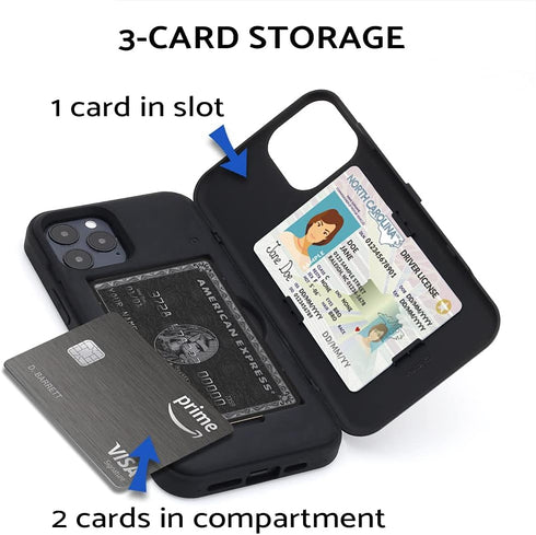 TORU CX PRO Wallet Case for iPhone 12 Pro/iPhone 12 - Shockproof Heavy Duty Cover with Card Holder, Black