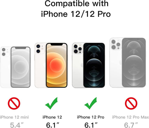 JETech Case for iPhone 12/12 Pro - 6.1-Inch Slim Shockproof Bumper Cover with 3-Way Metal Kickstand