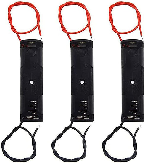 WAYLLSHINE 3Pcs 1 x 1.5V AA Battery Spring Clip Black Plastic 1 x