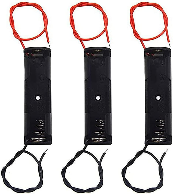 WAYLLSHINE 3Pcs 1 x 1.5V AA Battery Spring Clip Black Plastic 1 x