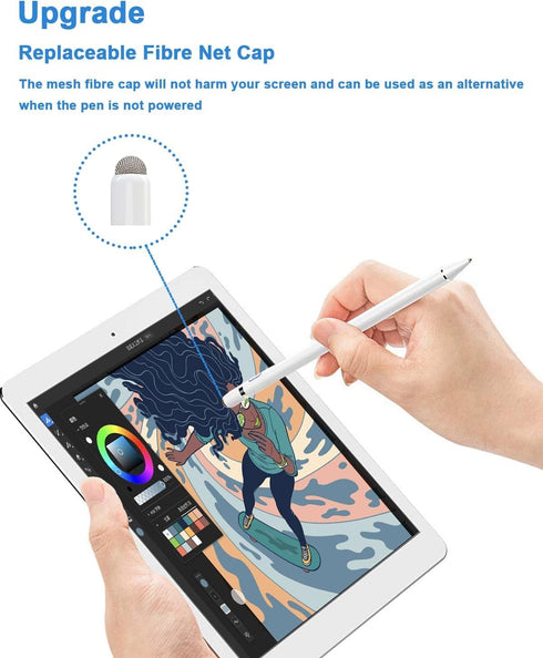Stylus Pen for Touch Screen, 1.5mm Fine Point Rechargeable Universal Stylus Pencil Compatible with