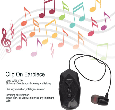 Jectse Retractable Headphones, HiFi Stereo Business Headphones with Power Display, Single Earpiece for Office