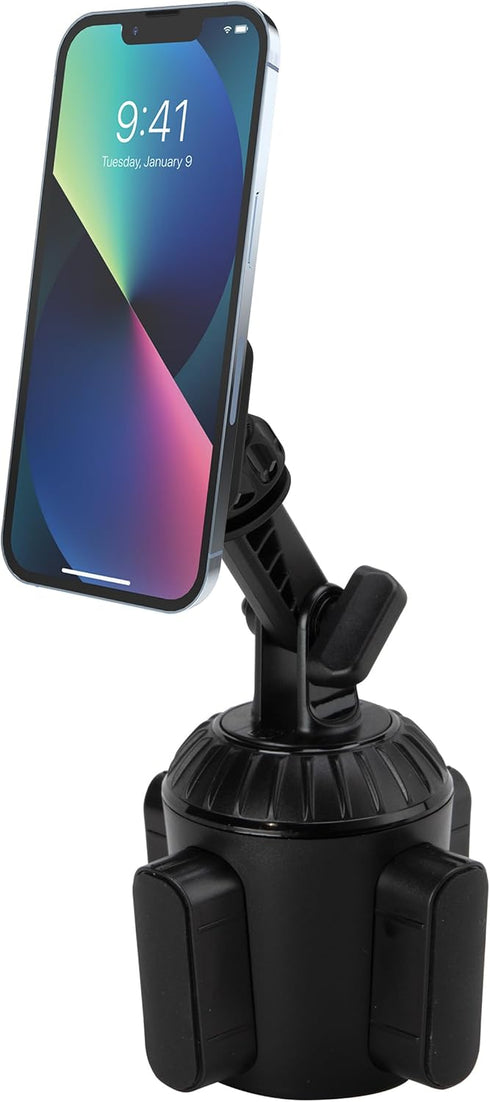 Scosche MAGCUP2M-SP1 Magnetic Cup Phone Holder Mount for Mobile Devices, Adjustable Base for Vehicle Cupholders