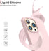 ORNARTO iPhone 13 Pro Case 6.1" - Slim Liquid Silicone, 3 Layers, Full Coverage, Soft Gel Rubber - Chalk Pink