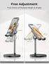 LISEN Adjustable Cell Phone Stand for Desk, Home Office Accessories for iPhone and Tablets 4-10in