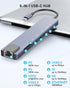 Duomigo 8-in-1 4K RJ45 USB C Docking Station Dual Monitor, USB C HUB Adapter, Triple Monitor for Laptop with HDTV & DP