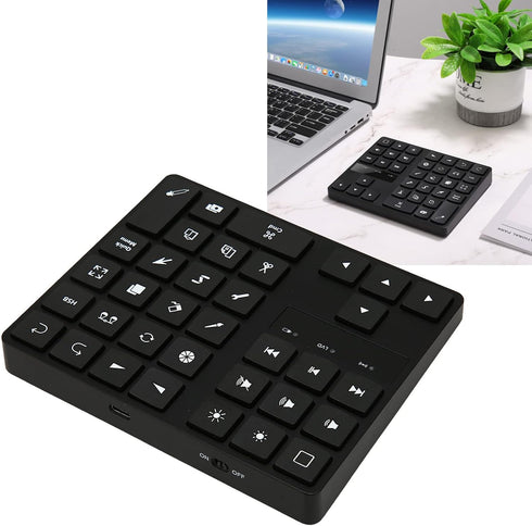 Dpofirs Mini Express Key Remote Control Shortcut Keyboard, 35 Keys Customized for iOS, OS System