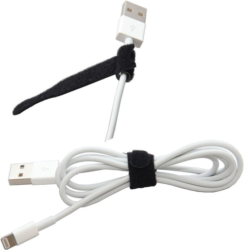 Reusable Cable Ties, 1/2" x 8" for Cable Management, 60 Pack (Black)
