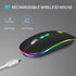 KBCASE LED Wireless Mouse, Slim Silent 2.4G Rechargeable for Laptop, MacBook, iPad, Chromebook, USB & Type-C Receiver