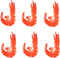 6 Pcs Artificial Cooked Shrimp Simulated Red Shrimp Fake Food Model Fake