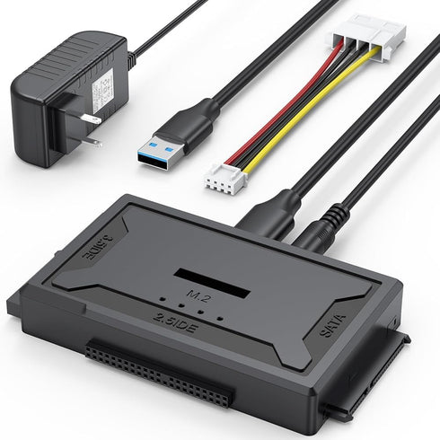 FEMORO Hard Drive Reader 4-in-1, M.2 SATA IDE to USB Docking Station, 10Gbps
