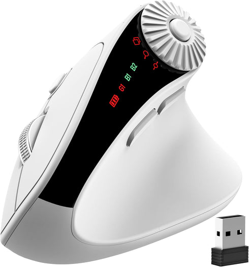 SABLUTE MAM51 Ergonomic Mouse Wireless with 3-in-1 Quick-Switch Scroll Wheel, Vertical Mouse with