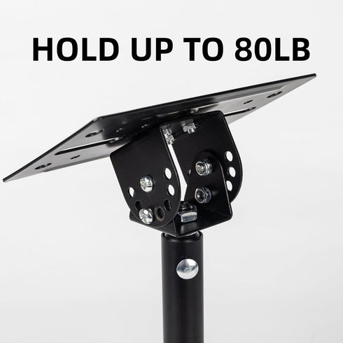 Heavy Duty Speaker Mounts Support up to 80lb | Speaker Wall, Ceiling, or Shelf Mount | Speaker Wall Mount Brackets Holders and Stand Mount | Adjustable Swivel & Tilt (2 Packs,Black)
