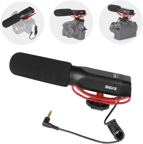 Meike MK-MP2 Shotgun Microphone, Uni-Directional Cardioid Condenser Mic for Sony Digital Cameras