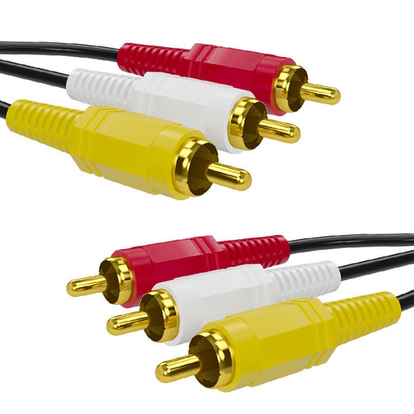 HTDYOO RCA Cable, AV Cable Gold Plated, Yellow/White/red connectors 3 Male to 3