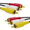 HTDYOO RCA Cable, AV Cable Gold Plated, Yellow/White/red connectors 3 Male to 3